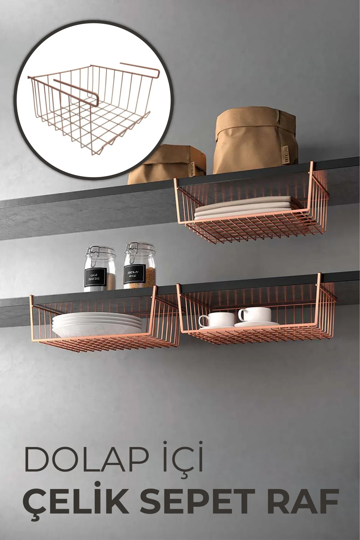 

Cabinet In Steel Basket Rack