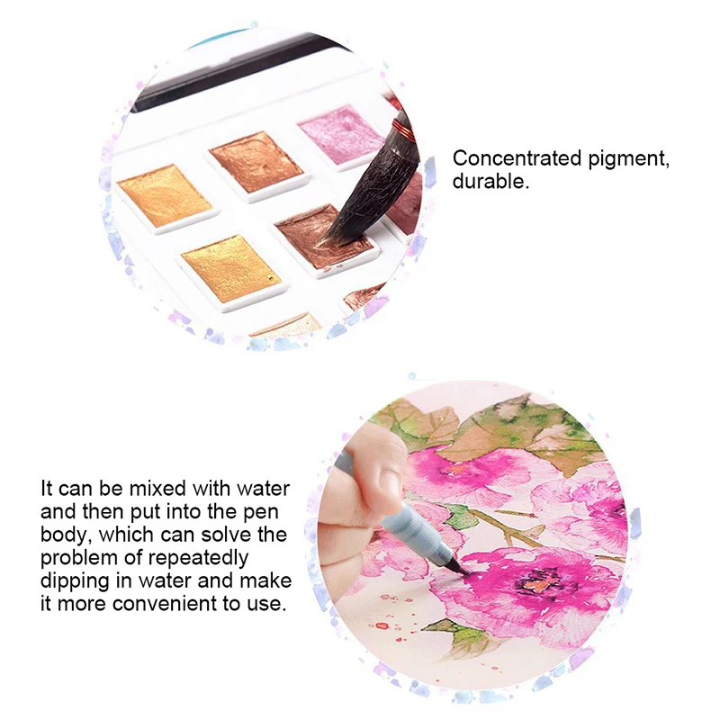 

Metallic Watercolor Set 36 Colors Pearlescent Solid Watercolor Pigment Set HEE889