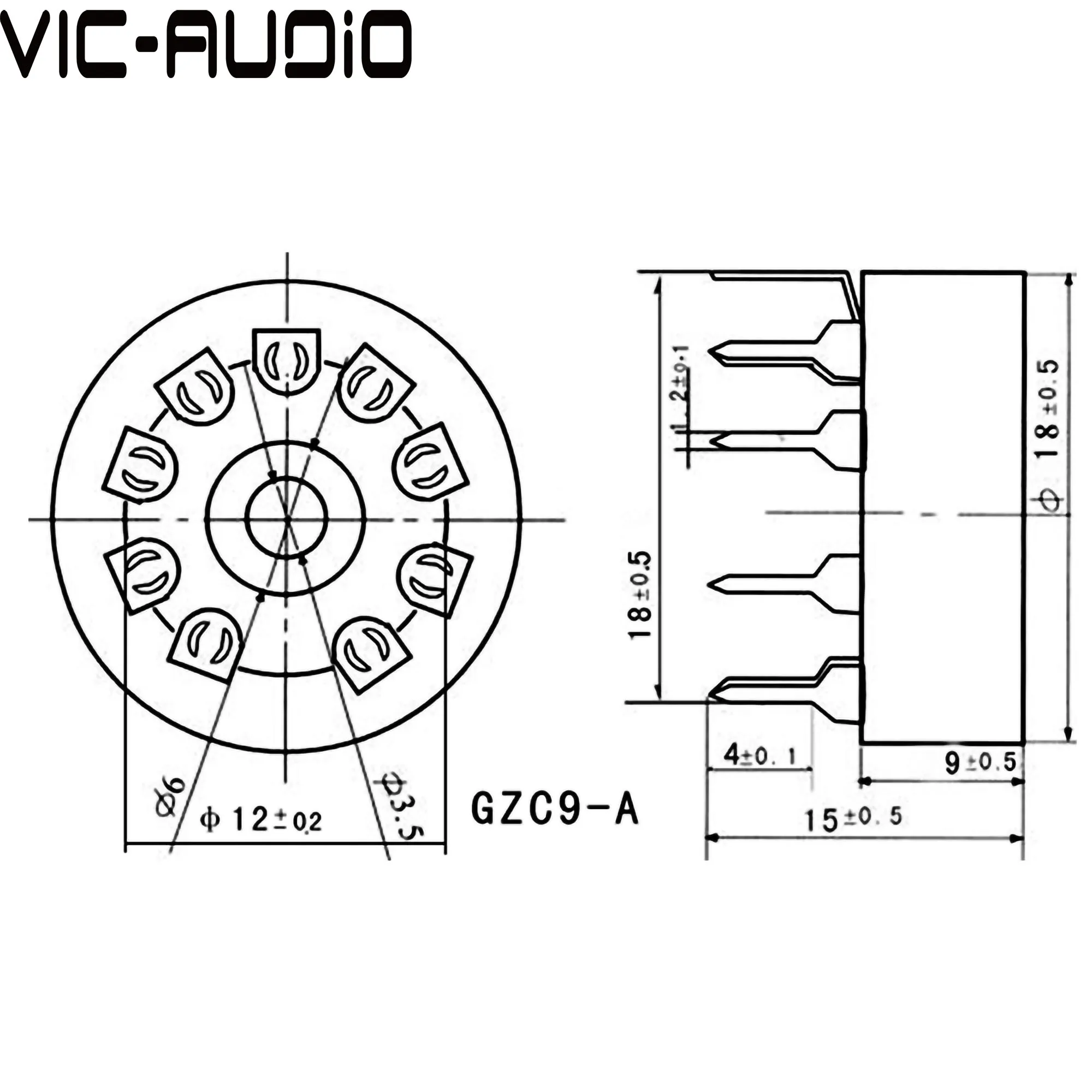 Керамическая B9A 9pin розетка клапана для ECC82 ECC83 6DJ8 5670 6922 E88CC 12AX7 12AU7 вакуумная трубка