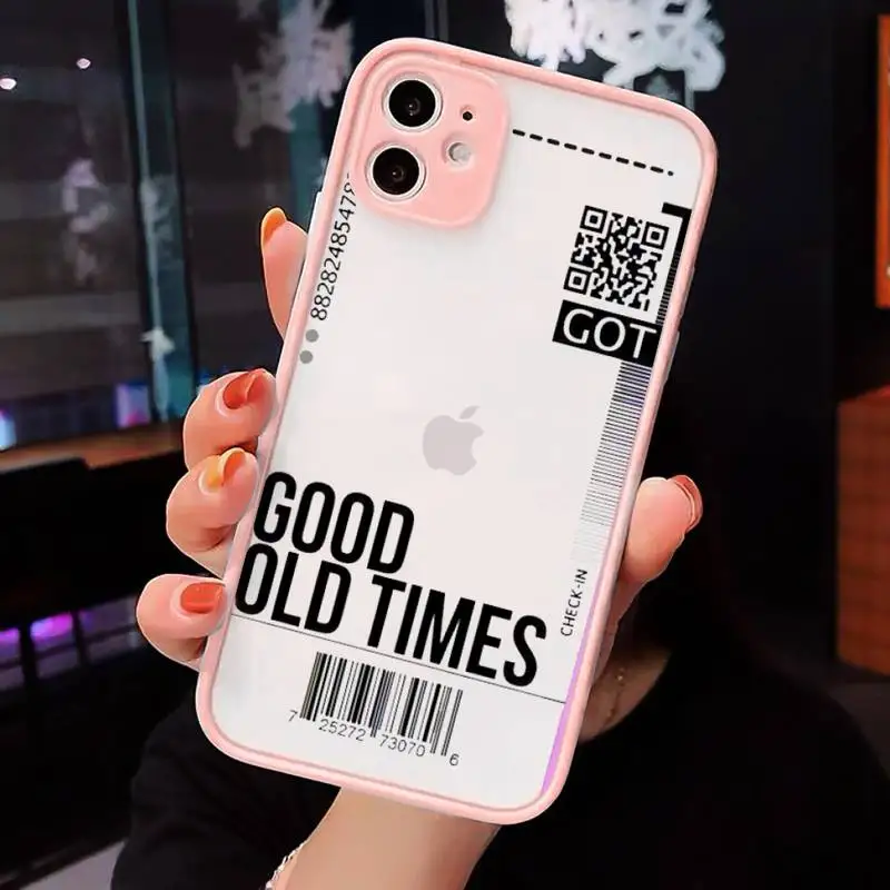 

AIR Tickets Travel Label Country Phone Cases matte transparent For iphone 7 8 11 12 plus mini x xs xr pro max cover