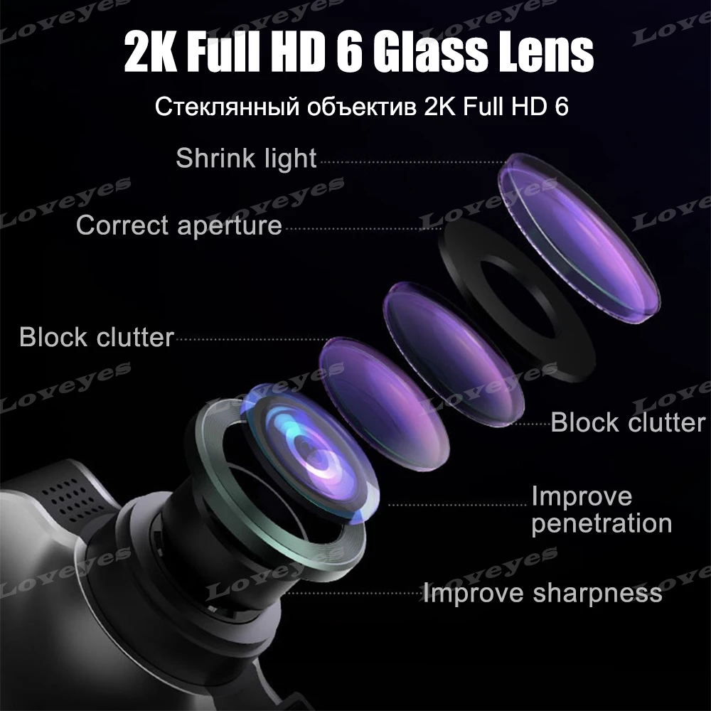 3.16'' Dash Cam FHD 2K Car Camera Recorder Front and Rear Dual Lens Recording Reversing Image Rearview Mirror Cameras DVR A2 |