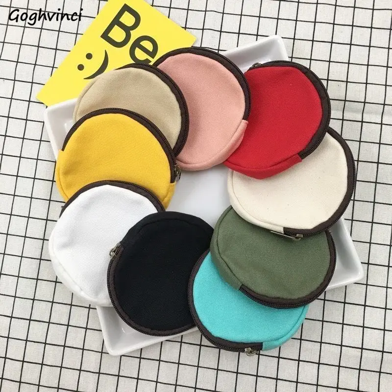 

Разноцветные холщовые Кошельки для монет, унисекс, портативная овальная мини-сумка на молнии для денег, Минималистичная Повседневная сумка...