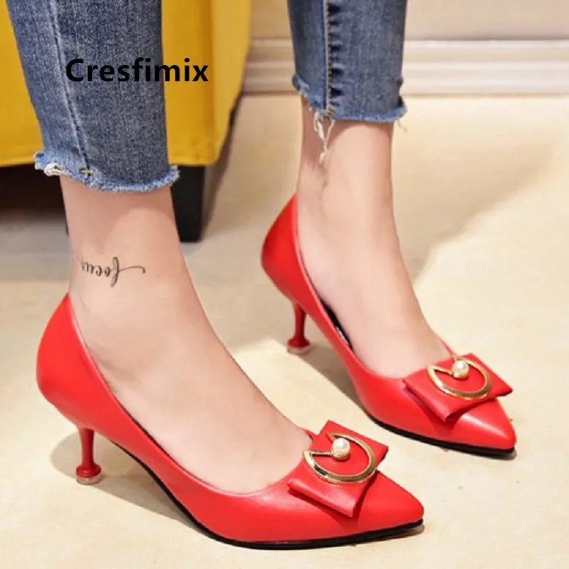 Cresfimix tacones altos/женские милые стильные вечерние туфли на высоких каблуках Женские