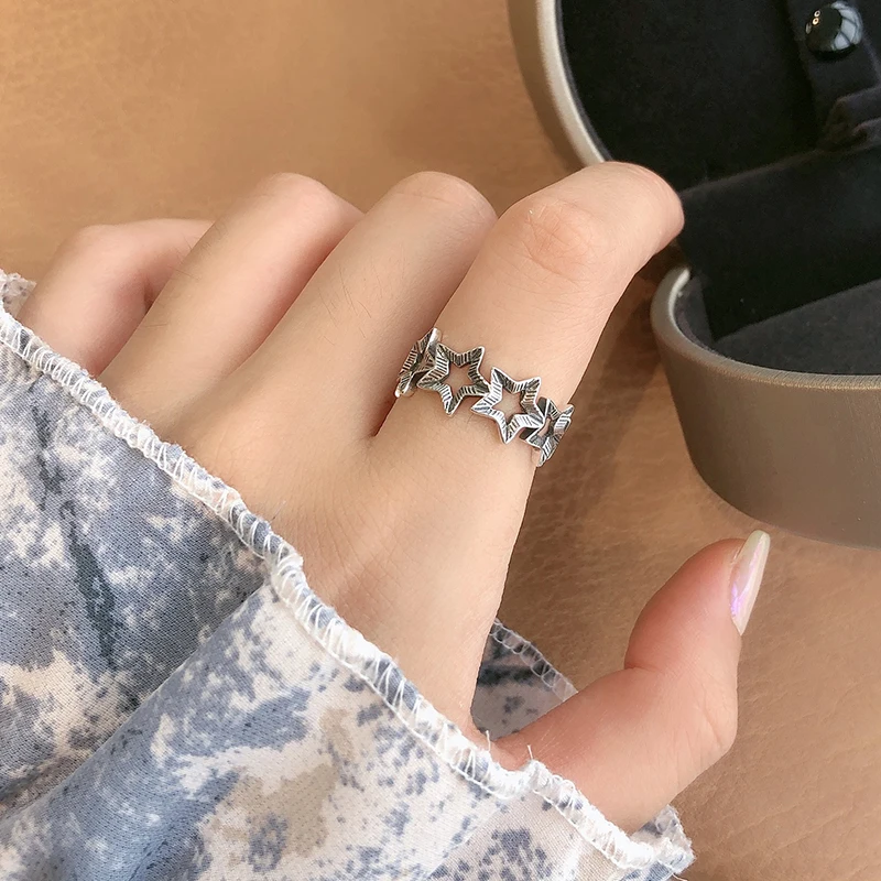 Kinel Настоящее серебро 925 пробы штабелируемые Кольца Сердце винтажные кольца в