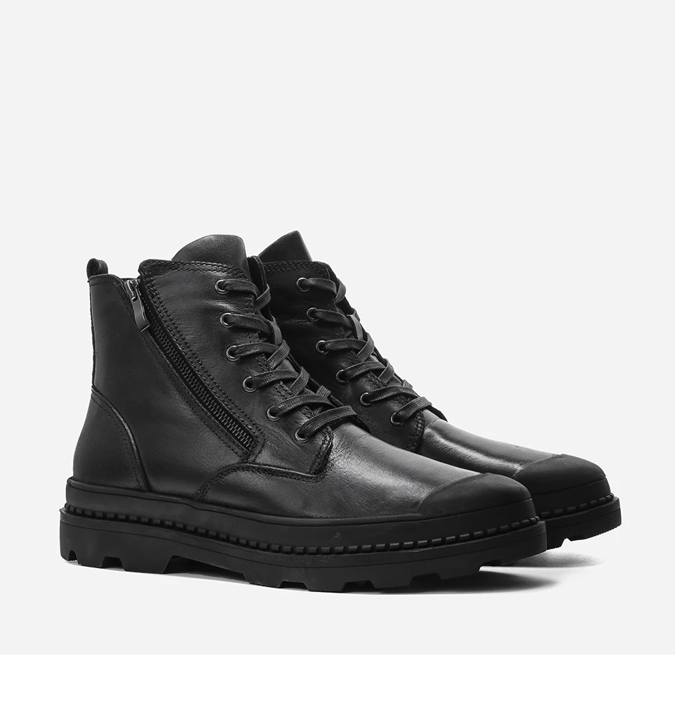 

Natural Cow Leather Men Winter Boots Handmade Retro Men Boots Genuine Leather Men Winter Shoes