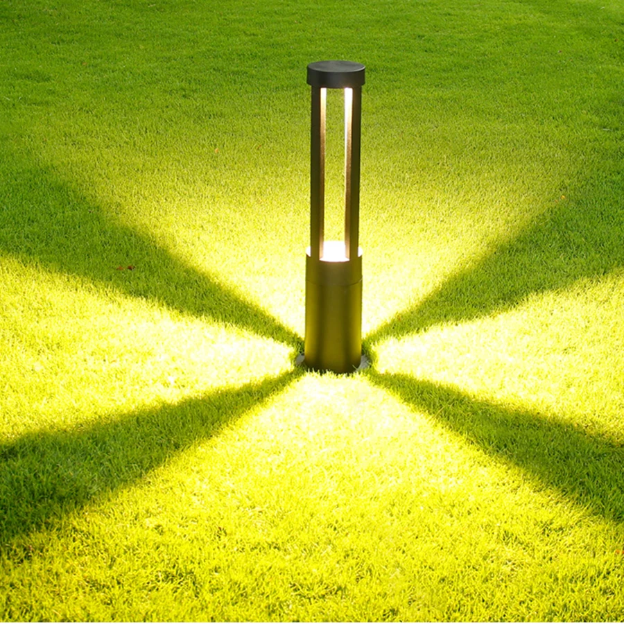 

Thrisdar Aluminum LED Garden Pathway Lawn Lamp Modern Landscape Villa Post Pillar Light Outdoor Courtyard bollard Light
