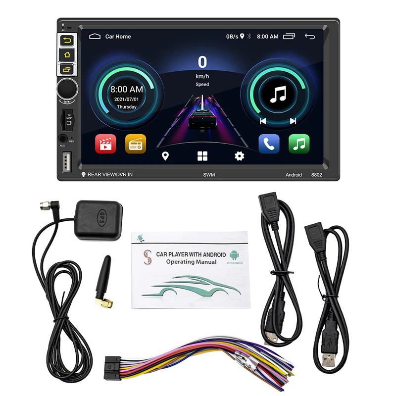 $579.99 2 Din Android Car Radio Wireless Carplay Android-Auto Bluetooth RDS GPS Navigation Wifi USB TF Multimedia Player Head Unit 8802