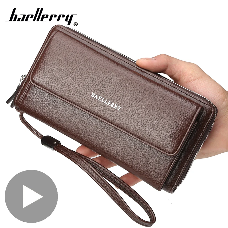 

Мужской кошелек с длинной молнией, большой держатель для монет, кошелек для телефона, кошелек-клатч, сумка-кошелек