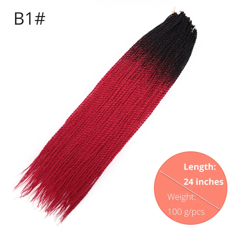 B1 AISI BEAUTY Ombre Senegalese завивка, плетение волос 14 18 24 дюймов Синтетические косички для наращивания крючком наращивание волос Черный Коричневый Женский - Цвет: B1