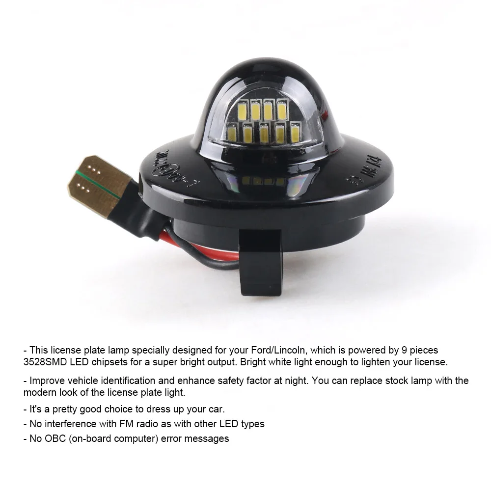 2x9SMD светодиодный номерного знака светильник лампа, для сборки, запасные части для Ford F-150 F-250 F-350 F-450 F-550 Superduty Ranger проводник мустанга