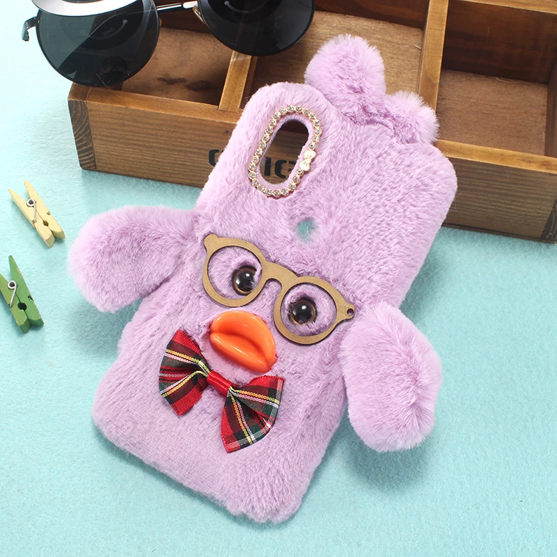 Fashion Beautiful Hairy Soft Duck Lovely Design Style Protective Skin Cover Phone Case For Doogee Y8 6.1 inch Gel Silicone Etui |