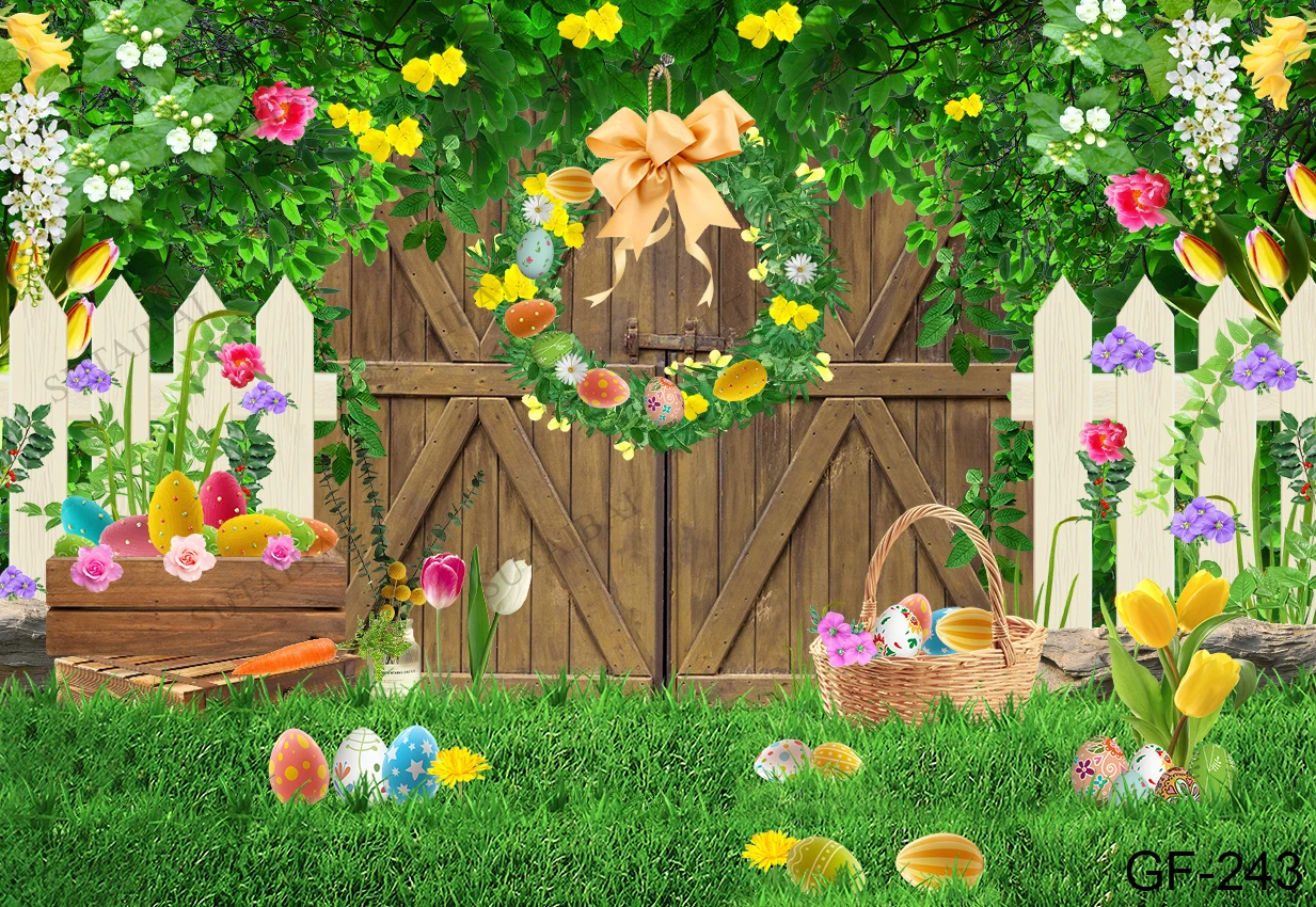 Весенний пейзаж фон пасхальное яйцо луга сказочный лес дети Новорожденные