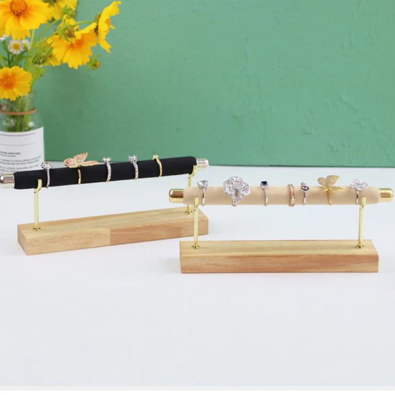 Wooden Jewelry Display Stand Ring Holder T-Bar Display Bracelets Anklets Jewelry Display Stand Packaging Jewelry Tool