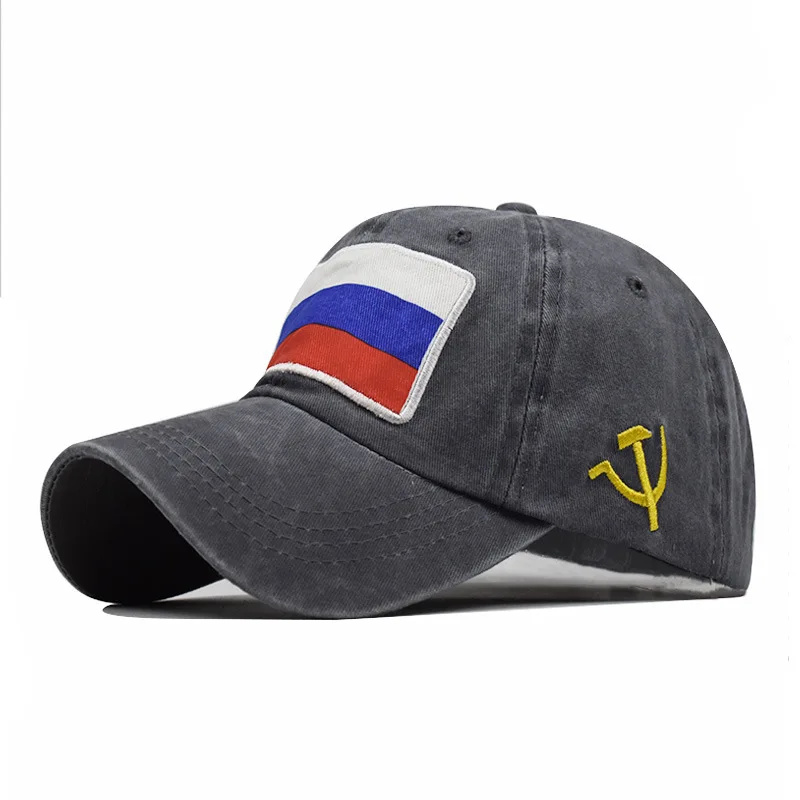 Стандартная винтажная Кепка с российским флагом Женская Повседневная