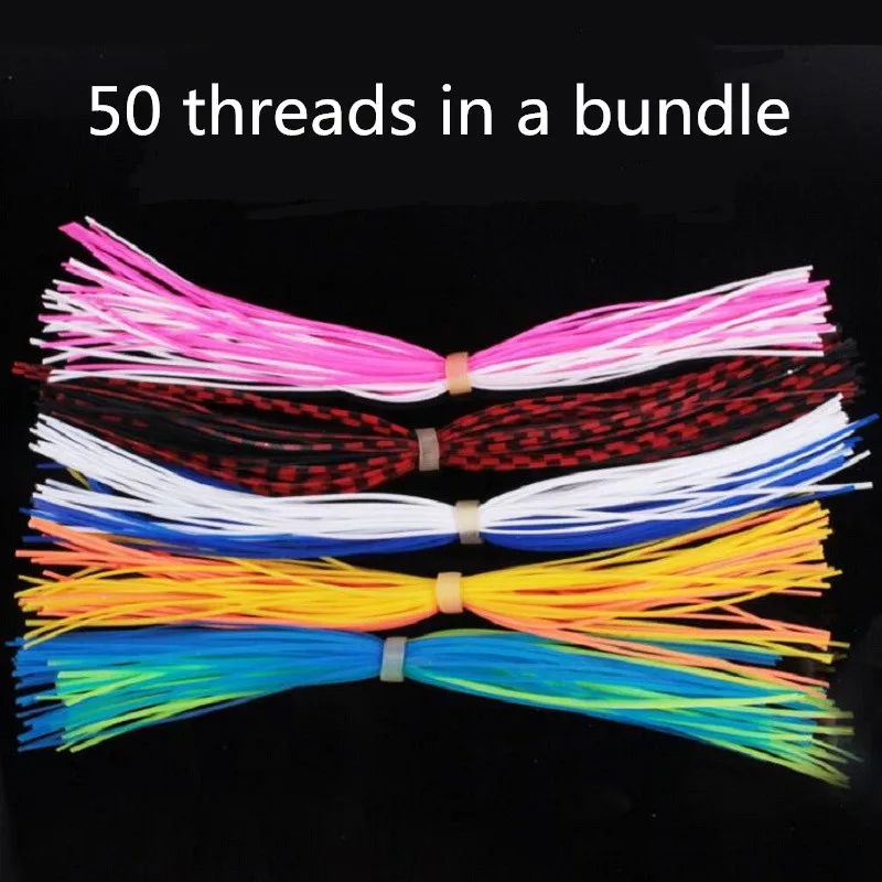 

5 Bundles 250pcs 13cm Length Fly Tying Rubber Threads Skirts Silicone Straps For Fishing Flies Lure Beard Wire Sequin Lead Hook