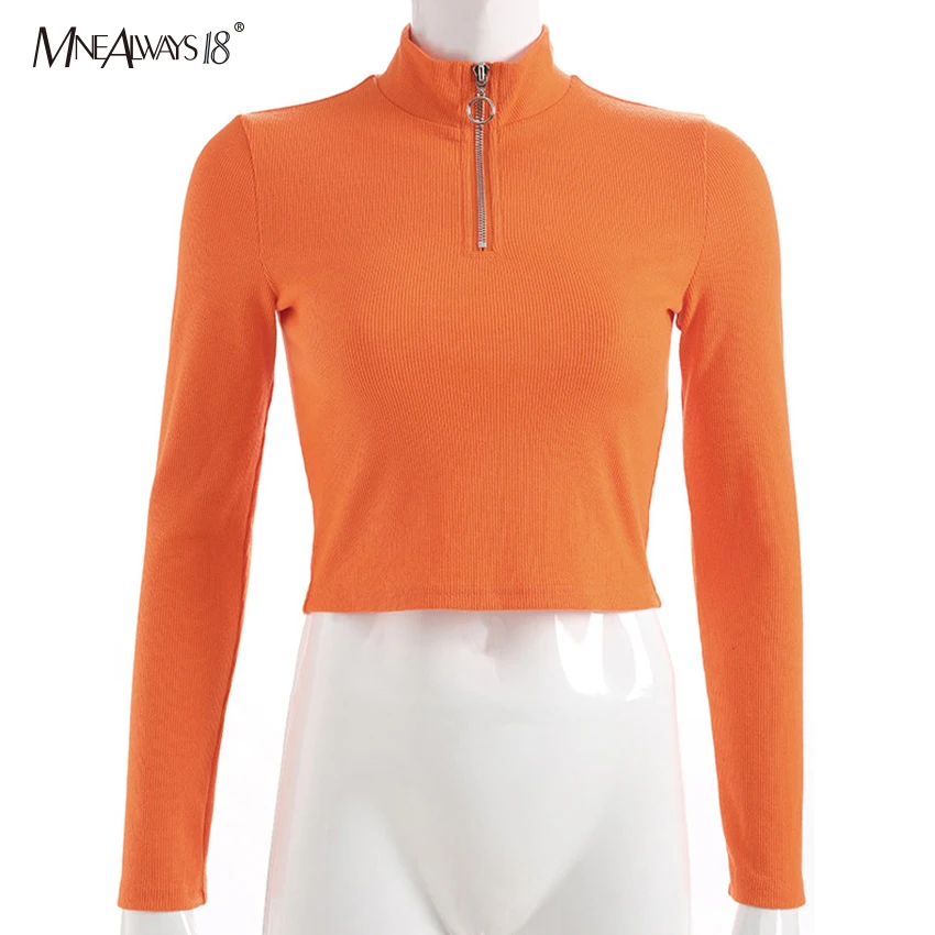 Женский Повседневный пуловер Mnealways18 зеленый осенний свитер на молнии с