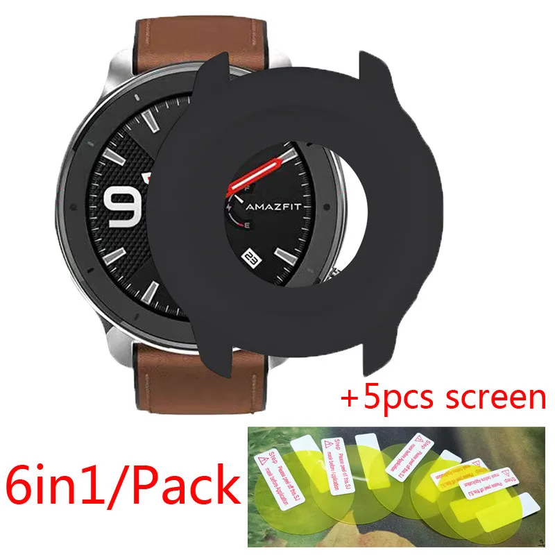 6 в 1 упаковка для Xiaomi Huami Amazfit GTR 47 мм 42 чехлы Смарт часы Мягкий силиконовый чехол