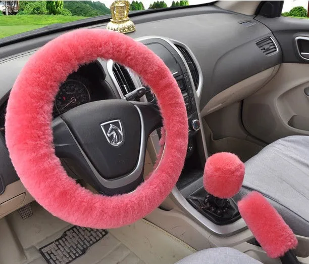 Универсальные Плюшевые Чехлы рулевого колеса автомобиля зимние чехлы из
