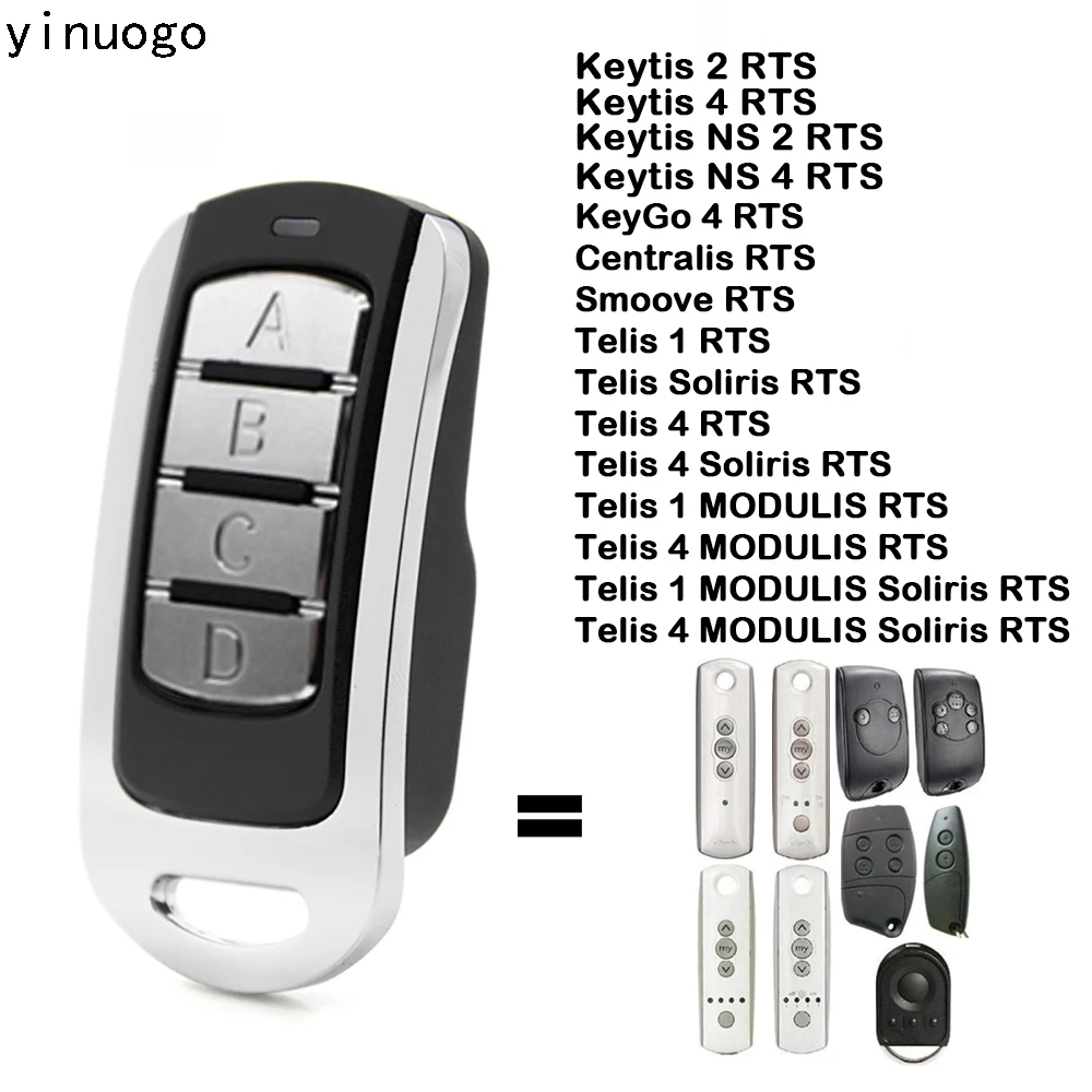 

Newest SOMFY RTS Remote Control SOMFY KeyGo 4 RTS / Centralis RTS / Telis 4 MODULIS Soliris RTS Garage Gate Remote Control