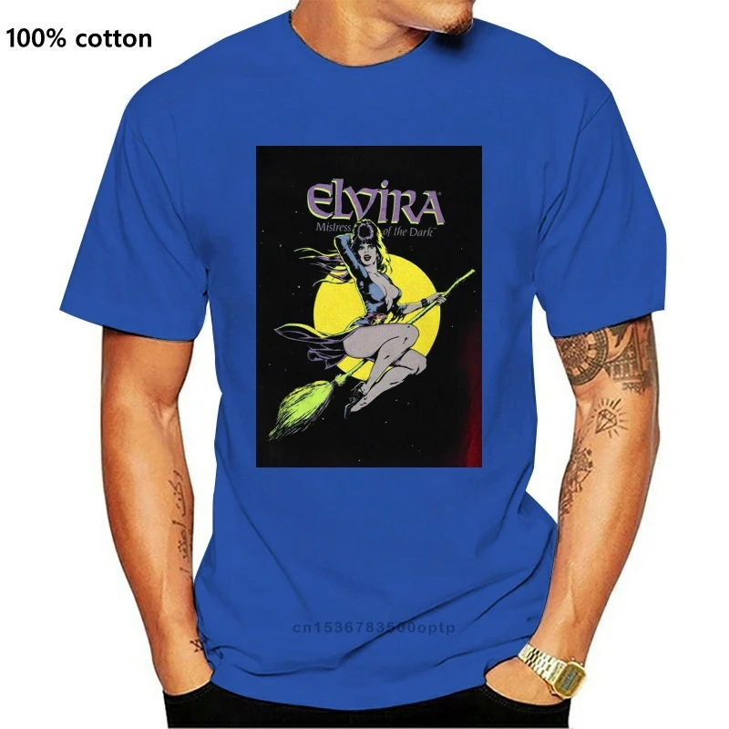 

Новая Винтажная Футболка Elvira с изображением королевы фильма «Темный ужас» Классическая футболка с индивидуальным дизайном