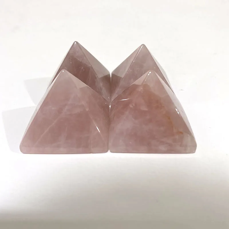 30 мм Натуральная прозрачная розовая пирамида из кварца целебная рейки фэншуй