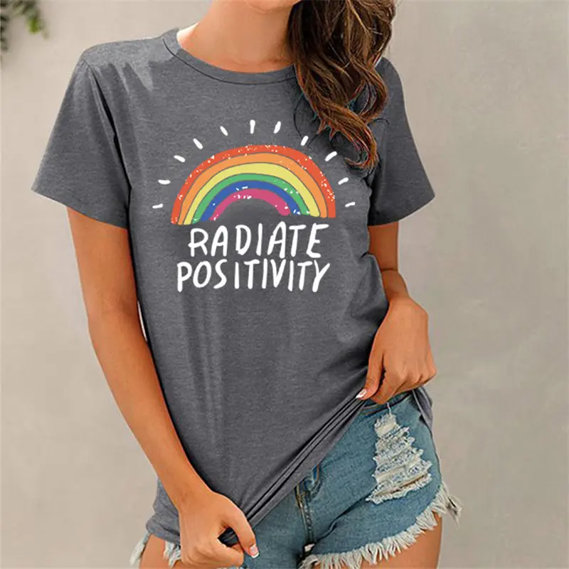 Женская уличная футболка с излучающим видом забавный летний мягкий хипстерский