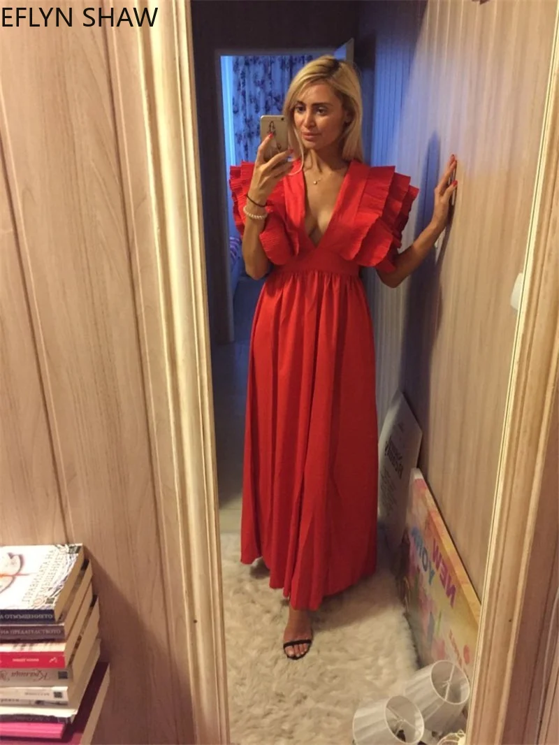 Элегантное вечернее платье женское официальное с рукавом-бабочкой