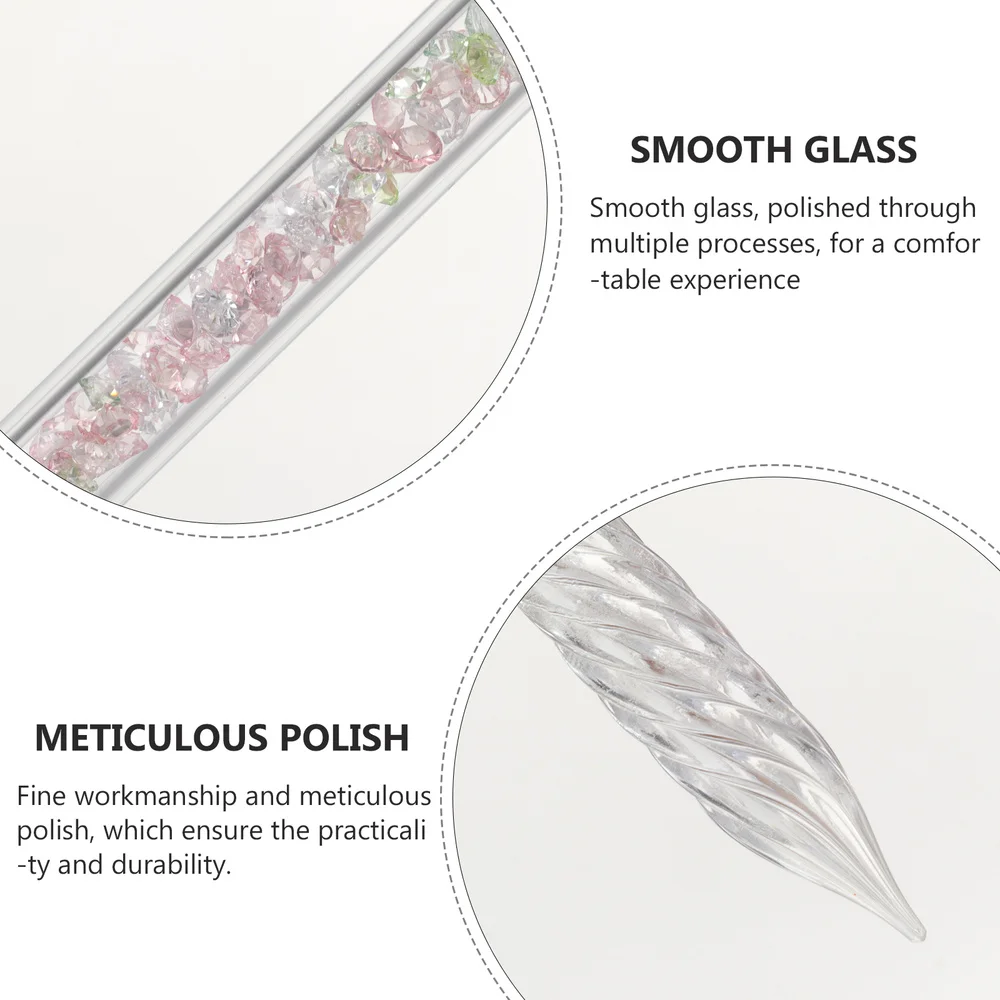 

1 Set of 7Pcs Glass Calligraphy Pens and Ink Glass Dip Pen Set for Art Writing