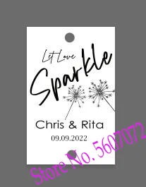 100 шт./компл. сверкающие бирки из крафт-бумаги Let Love Sparkle Персонализированные Свадебные любимые сверкающие вывески
