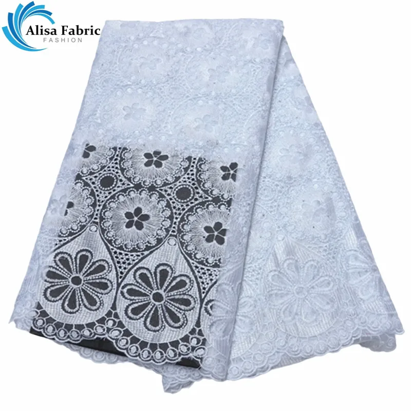 Белая вышитая африканская кружевная ткань Alisa высокое качество 2021 французские