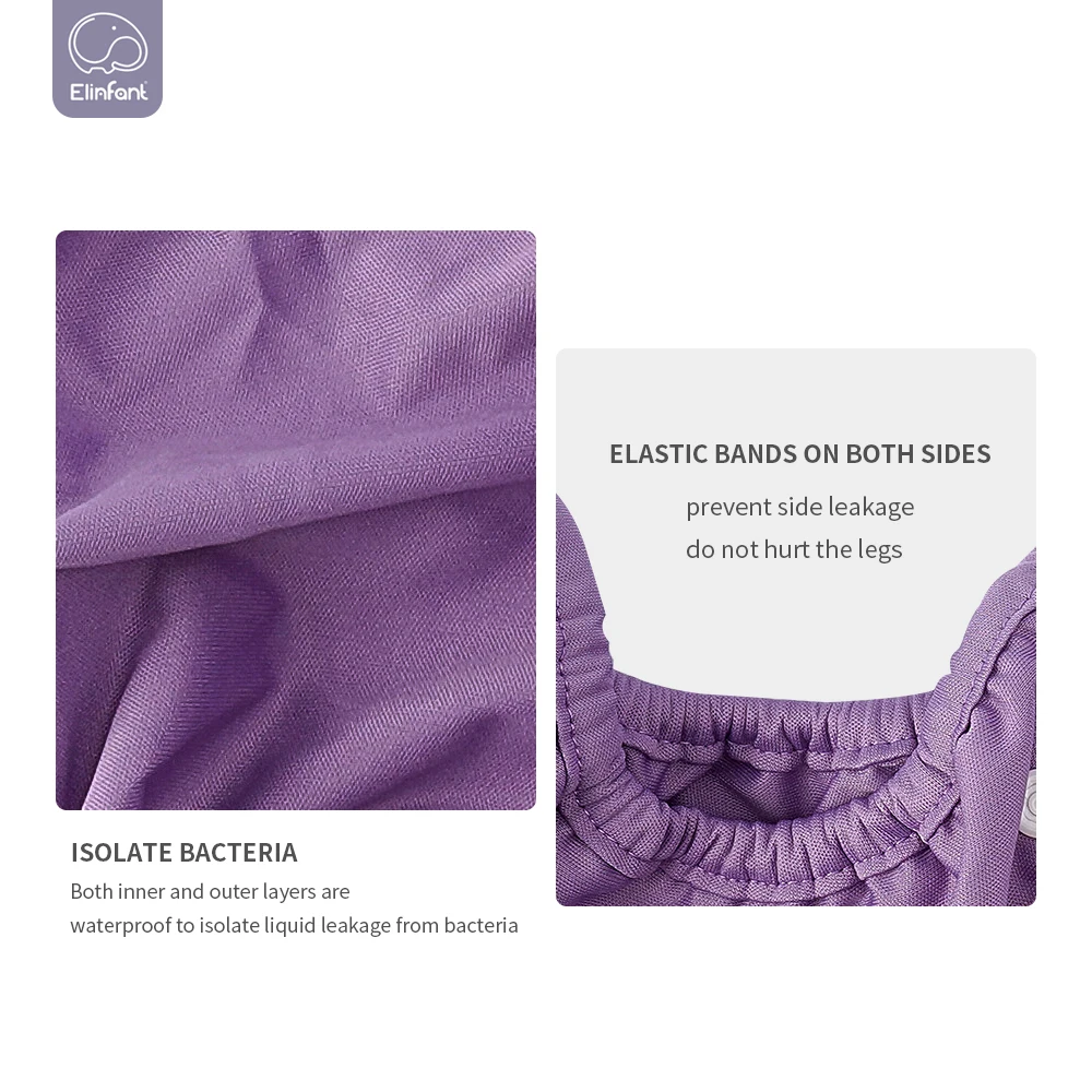 Elinfant-Juego de 3 unids/set de pa&ntilde;ales de tela de Color s&oacute;lido, cubierta impermeable, lavable, reutilizable, para beb&eacute;s de 3 a 15 Kg-5