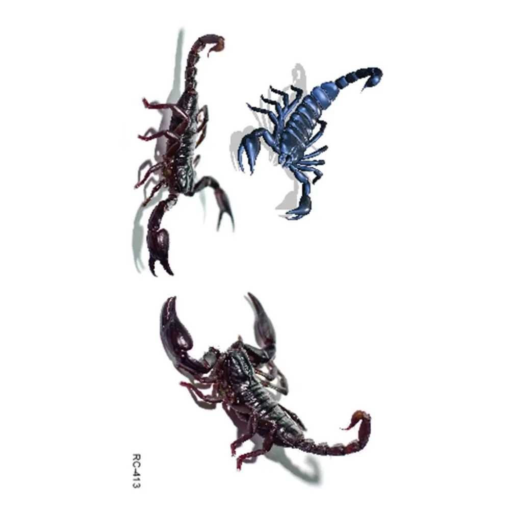 

Halloween 3D simulation Scorpion Spider Temporary Tattoo Stickers Body Art Prank Environmental protection waterproof