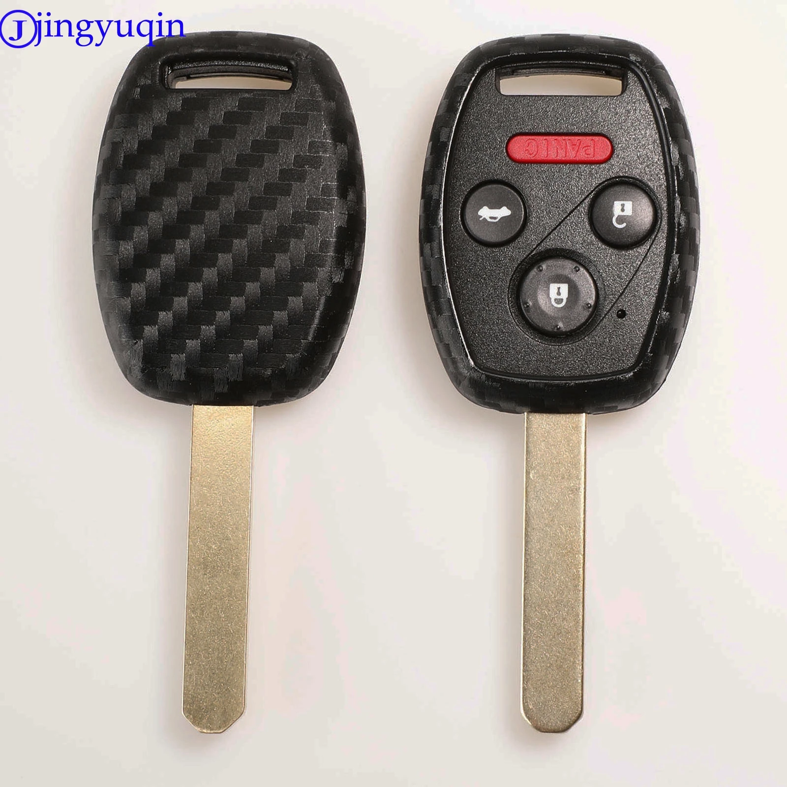 Jingyuqin 10ps карбоновый силиконовый чехол для ключа автомобиля HONDA Accord Civic CRV Pilot Fit 2007