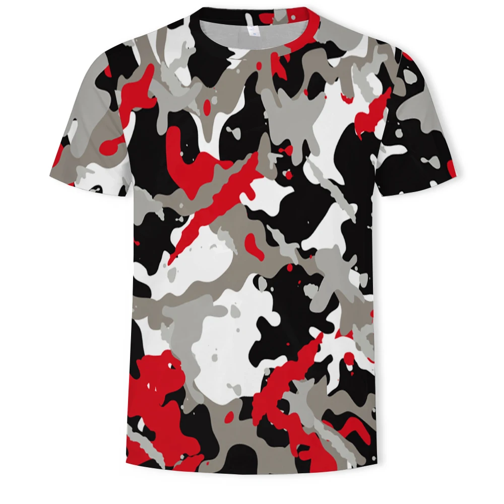 

2021 new 3D men's T-shirt camouflage printing casual T-shirt men's Asian size S-6XL T-shirt men