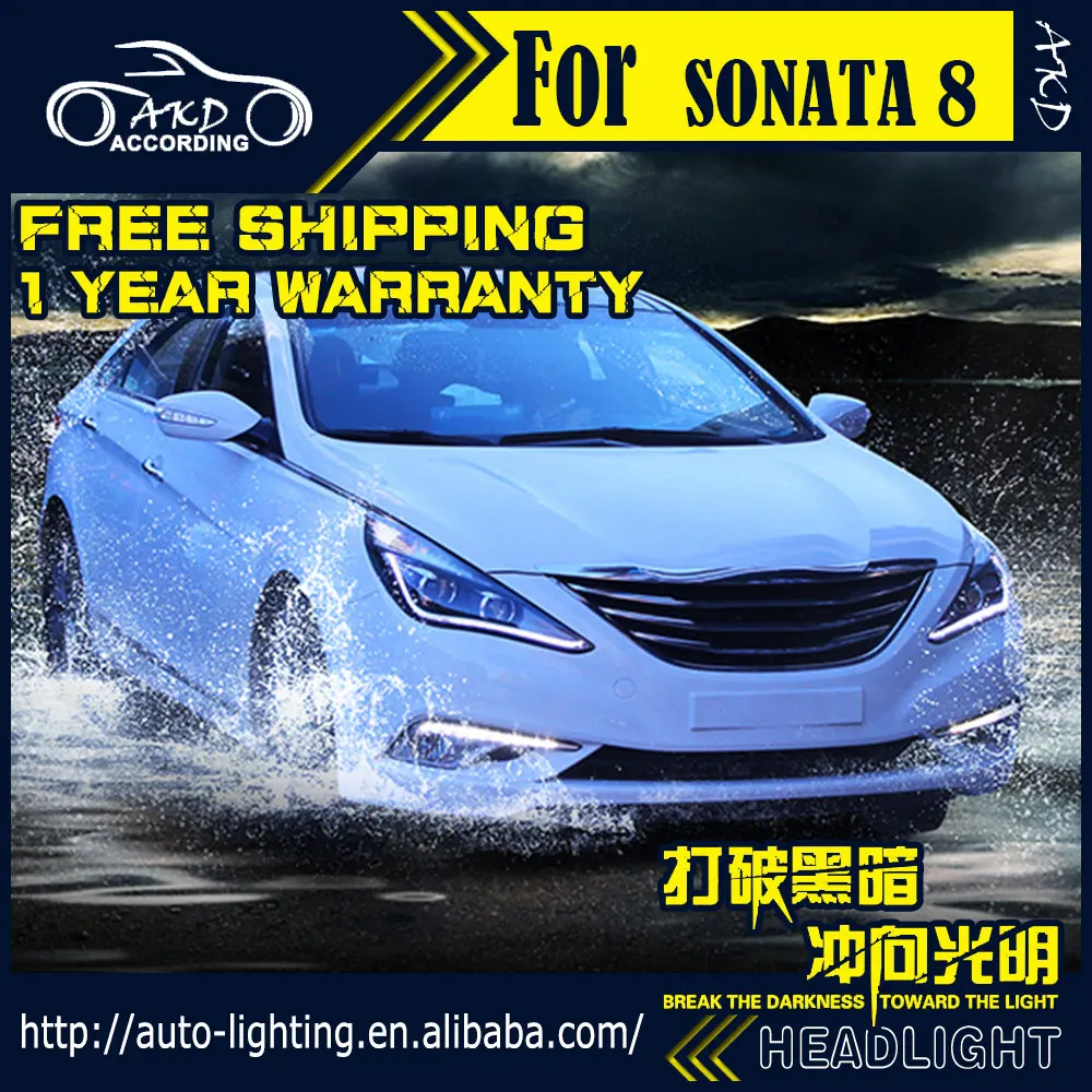 АКД автомобильный Стайлинг Головной фонарь для Hyundai Sonata фары 2011-2015 Соната