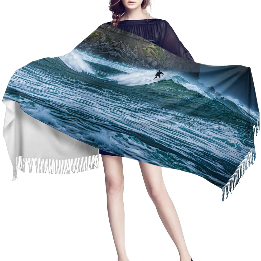 Мягкие кашемировые шарфы для морского серфинга мужские и женские тонкий длинный