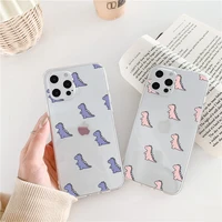 dinosaur crocodile phone case for iphone 7 8 plus se 2020 12 11 13 pro max x xs max xr cute soft clear transparent back cover