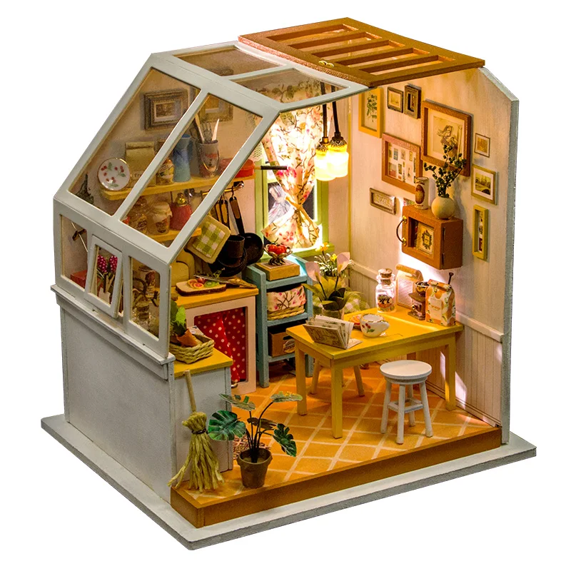 

New hand-made assembled building house model diy hut creative gift Jason's delicious kitchen