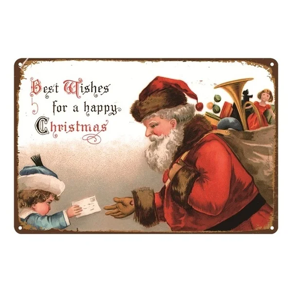 

Merry Christmas Santa Claus Metal Sign Bar Wall/Door Decor Vintage Metal Tin Sign Home Decor Good Gift Retro Painting Plaques