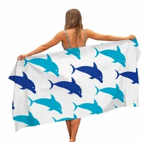 helengili dolphin microfiber pool beach towel portable quick fast dry sand outdoor travel swim blanket yoga mat