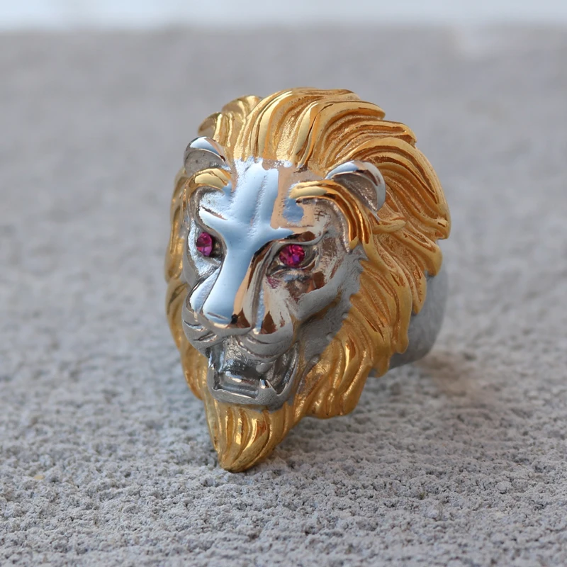 Новинка 2019 Винтажное кольцо с фиолетовыми глазами в виде льва мужское готическое
