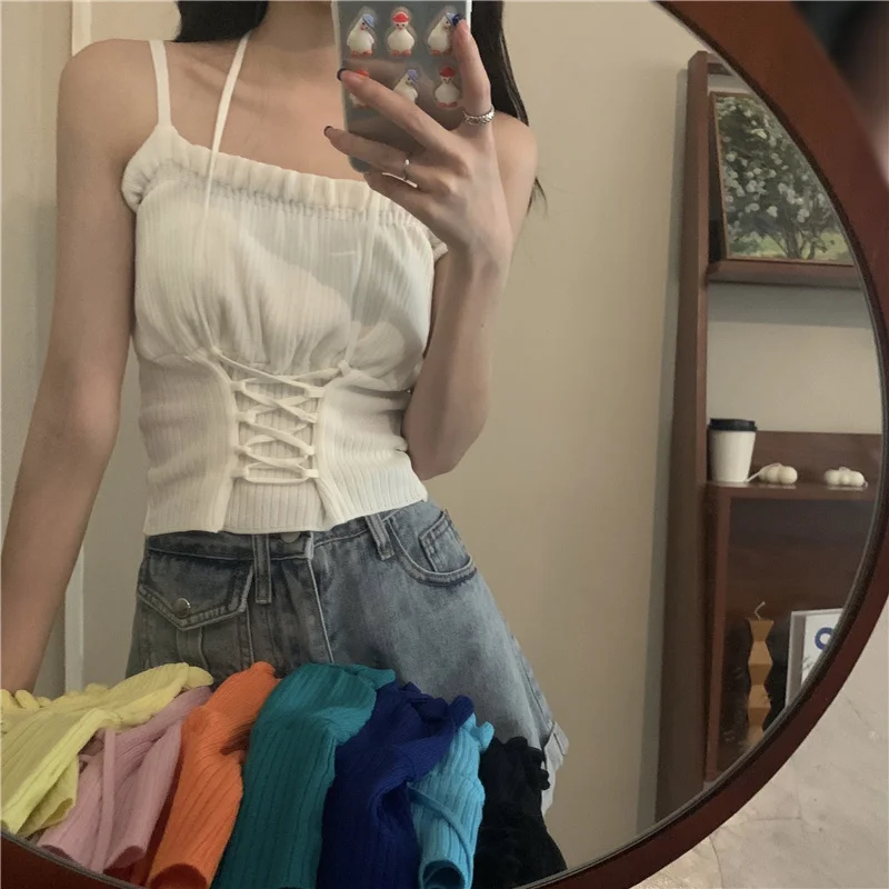 

Design Lace-up Knitted Sling Back Rac