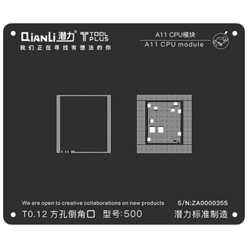 ЦП QianLi A12/A11/A10/A9/A8/A7 RAM 2D/3D трафаретная черная жестяная сеть для iPhone XS/XR/X/8 Plus/8/7/6S/6s