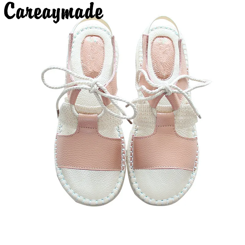 Сандалии Careaymade из натуральной кожи туфли ручной работы обувь на плоской подошве