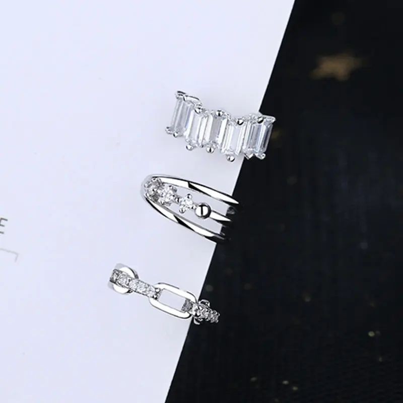 

1PC Ear Clip Cold Wind Multi-layered Lines Fake Earring Ear Cuff Pierceless Ear Jewelry Charming Fake Earrings Accessories