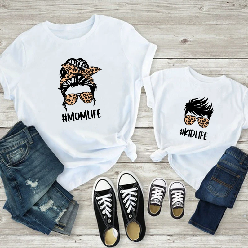 Футболка для мамы и дочки модная смешная семейная рубашка с коротким рукавом