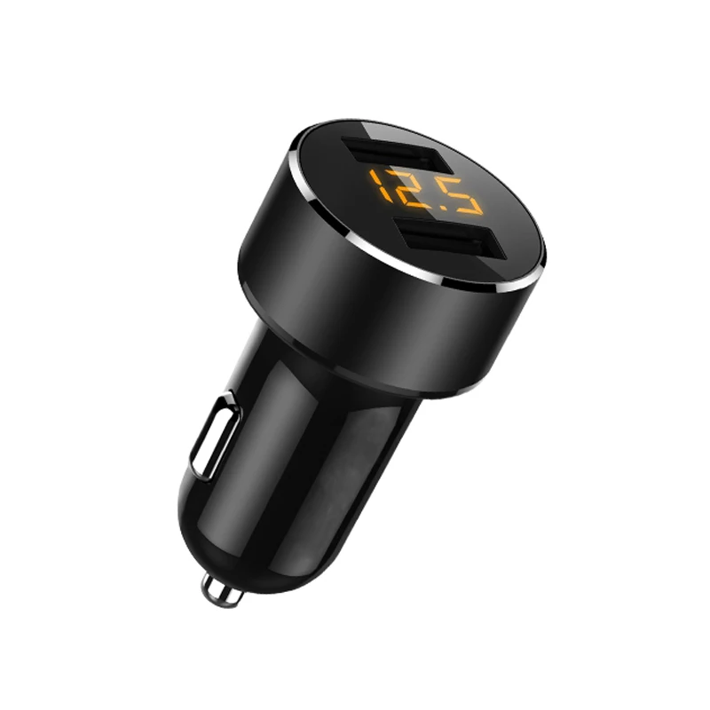 Автомобильное зарядное устройство A с двумя usb-портами для мобильного телефона, светодиодный дисплей, автомобильное зарядное устройство, зарядное устройство для прикуривателя