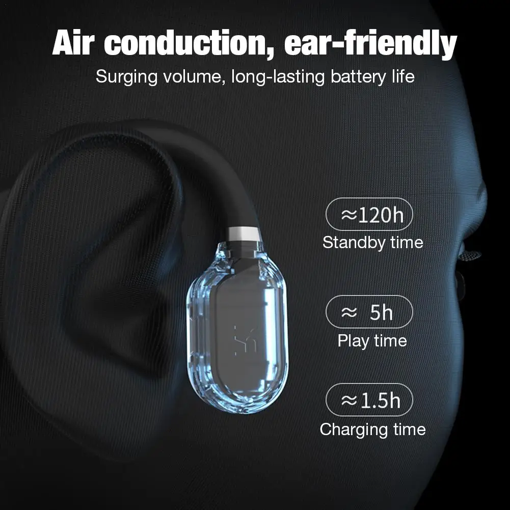 

Bluetooth-наушники с костной проводимостью, Спортивная гарнитура для бега, водонепроницаемые беспроводные наушники с микрофоном для езды на ве...