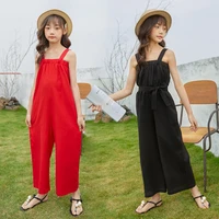 2021 summer new teenager girls cotton strap jumpsuits fashion kids girls elegant casual jumpsuit mother and kids clothes 8826