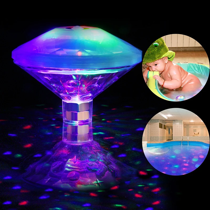 Красочные Бриллиантовые светильники для ванны плавающие подводные светодиодные